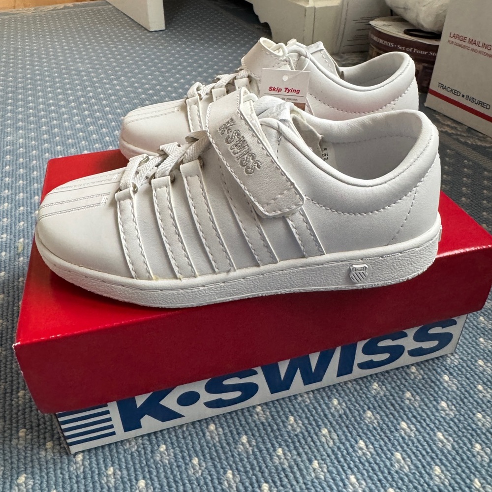K-Swiss Kids Classic White Sneakers Size 12 Toddler Girl